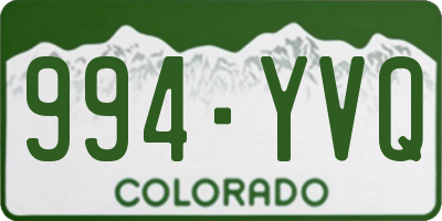CO license plate 994YVQ