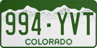CO license plate 994YVT