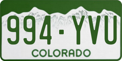 CO license plate 994YVU