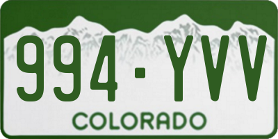 CO license plate 994YVV