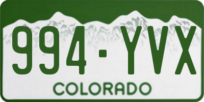 CO license plate 994YVX