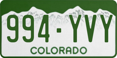 CO license plate 994YVY