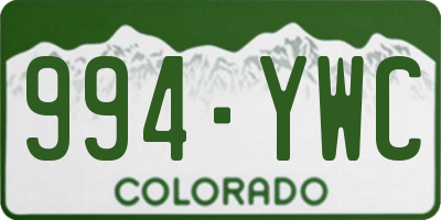 CO license plate 994YWC