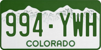 CO license plate 994YWH