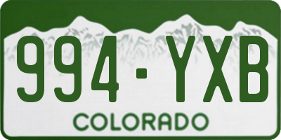 CO license plate 994YXB