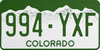 CO license plate 994YXF