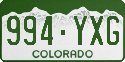 CO license plate 994YXG