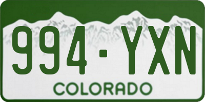 CO license plate 994YXN