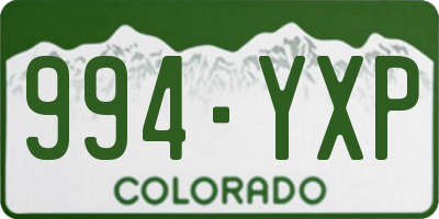 CO license plate 994YXP