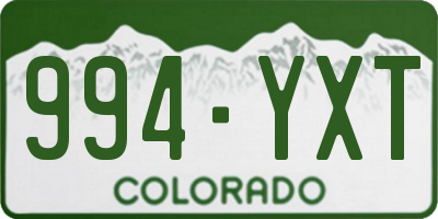 CO license plate 994YXT