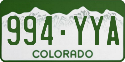 CO license plate 994YYA