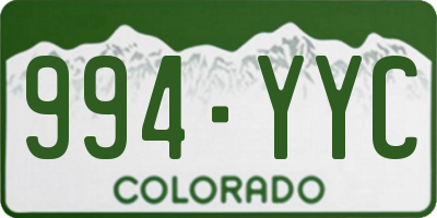 CO license plate 994YYC