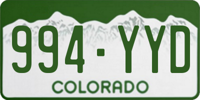 CO license plate 994YYD
