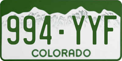 CO license plate 994YYF