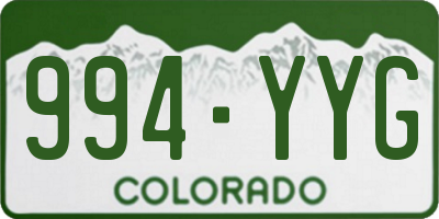 CO license plate 994YYG