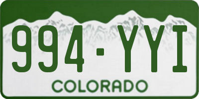 CO license plate 994YYI