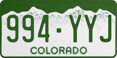 CO license plate 994YYJ