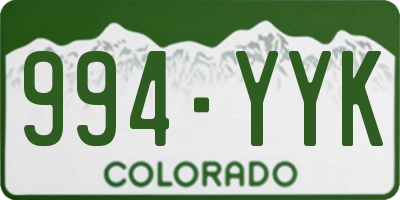 CO license plate 994YYK