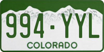 CO license plate 994YYL