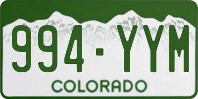 CO license plate 994YYM