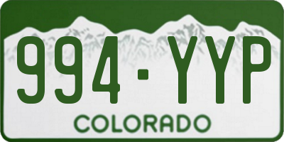 CO license plate 994YYP