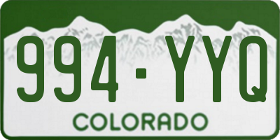 CO license plate 994YYQ