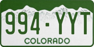 CO license plate 994YYT