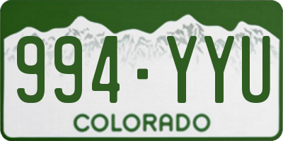 CO license plate 994YYU