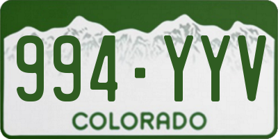 CO license plate 994YYV