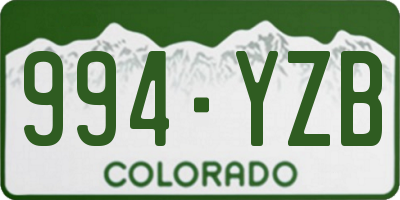 CO license plate 994YZB