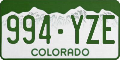 CO license plate 994YZE