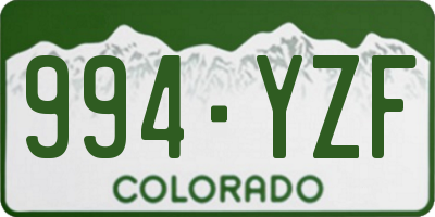CO license plate 994YZF