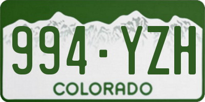 CO license plate 994YZH