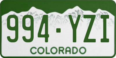 CO license plate 994YZI