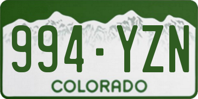 CO license plate 994YZN