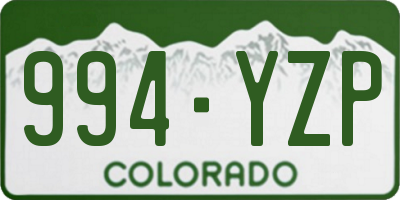 CO license plate 994YZP