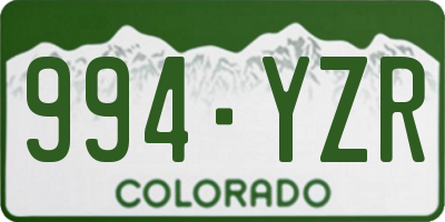 CO license plate 994YZR