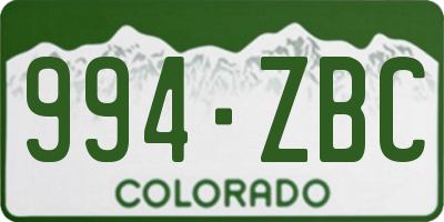 CO license plate 994ZBC