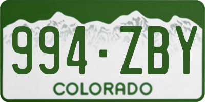 CO license plate 994ZBY