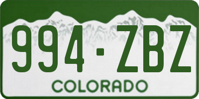 CO license plate 994ZBZ