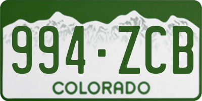 CO license plate 994ZCB