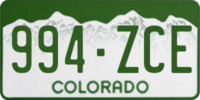 CO license plate 994ZCE