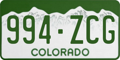 CO license plate 994ZCG