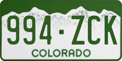 CO license plate 994ZCK