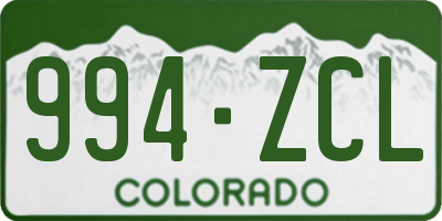 CO license plate 994ZCL