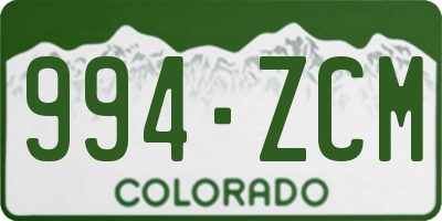CO license plate 994ZCM