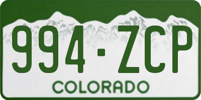 CO license plate 994ZCP