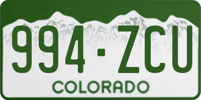 CO license plate 994ZCU