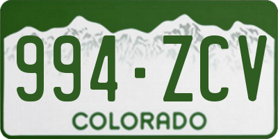CO license plate 994ZCV