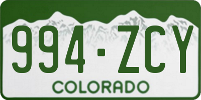 CO license plate 994ZCY